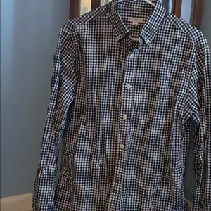 Black and white checkered button down shirt